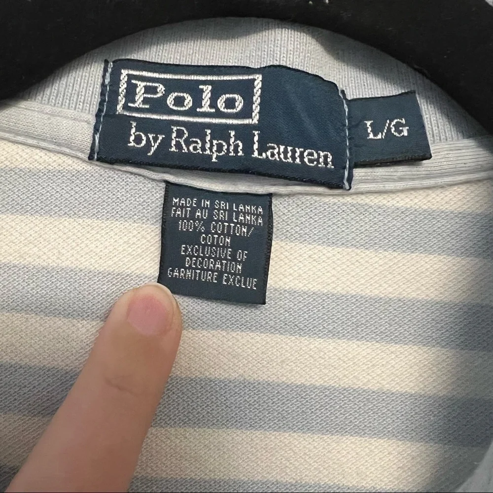 Polo Ralph Lauren Light Blue & White Striped Polo Shirt